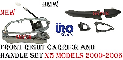 #ad Passenger Door Handle Carrier amp; Handle Kit Set Front Right Side 00 06 BMW X5 URO $73.33