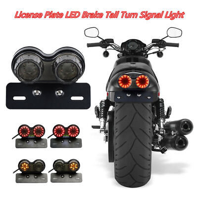 #ad Smoke LED Twin Dual Tail Light Brake Tail Turn Signal ATV Motorcycle Accessories $29.99