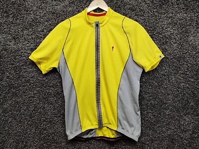 #ad Specialized Bike Jersey Adult XL Yellow Full Zip Short Sleeve Blank $29.97
