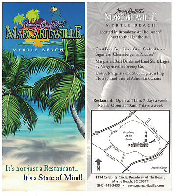 #ad Jimmy Buffet#x27;s Margaritaville Myrtle Beach Rack Card $1.99