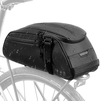 #ad Reflective Rear Rack Bag Water Resistant Bike Saddle Panniers for Bicycles 8L... $38.96