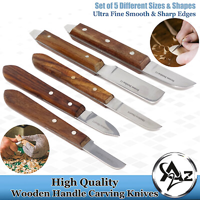 5 Pcs DIY Wood Craft Carving Knife Whittling Cutter Carpenter Tool Set Hobby Kit $17.99