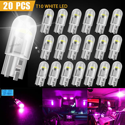 #ad 20x LED Interior Map License Plate Light 194 W5W Bulb Pink Purple For Caramp;Trunk $1.99