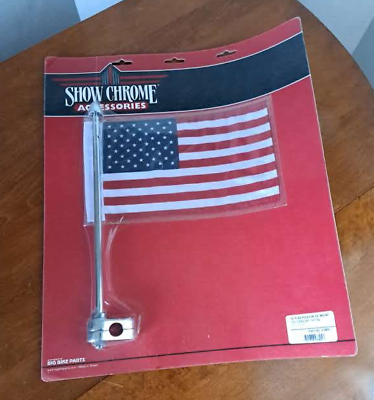 #ad Show Chrome Bike Accessories American Flag in sealed package $56.99