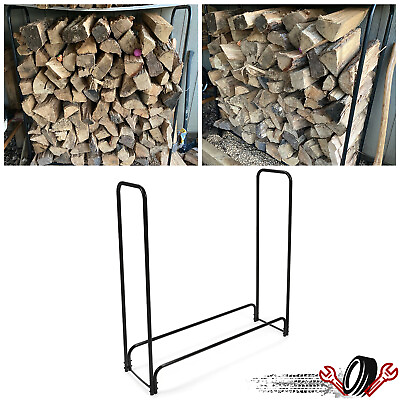 #ad 4FT Firewood Rack Outdoor Indoor Powder Coated Wood Rack Log Rack Storage Holder $40.00