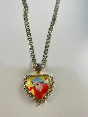 #ad #ad Karol G 14K Gold Plated Necklace 9MM Mariner Chain Jewelry Pendant Fan Bichota $19.99