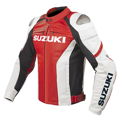 #ad Suzuki GSXR Motorbike Jacket Men Leather Racing Sports Motorcycle Jacket CE $169.99