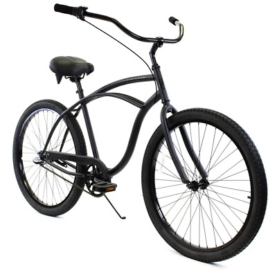 #ad Golden Cycles Classic Beach Cruiser Men 3 Speed Bicycle Bike Black Matte NEW $329.00