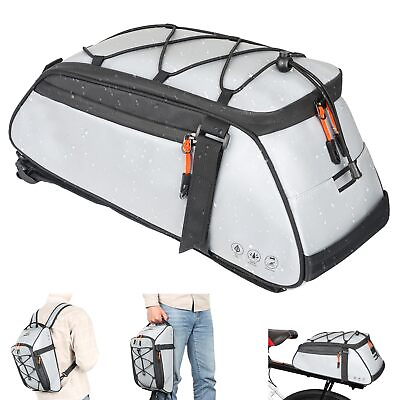 #ad 10L Bike Bags for Bicycles Rear Rack All Round Reflective Bike Rack Bag with... $40.04