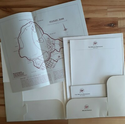 #ad vintage Westin Hotels Bayshore Vancouver Stationary Folder And Contents $6.97
