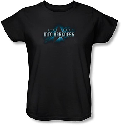 #ad Star Trek Women#x27;s T shirt Black Large Into Darkness Design Short Sleeve Tee $14.95