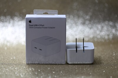 OEM Apple 35W Dual USB C Port Compact Power Wall PD Adapter Fast Charger $29.99