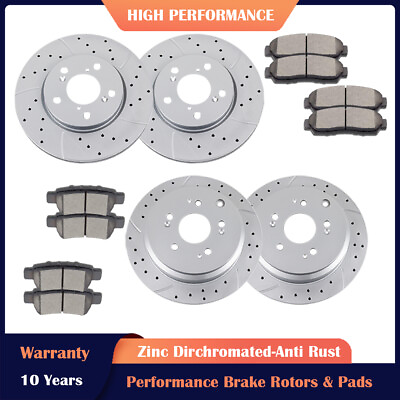 #ad #ad Front Rear Drilled Rotors Brake Ceramic Pads Discs Kit for 2005 10 Honda Odyssey $270.32