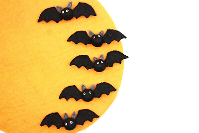 #ad Halloween Black Bat Spooky Decorations Felt Accessories Felt Ornaments $97.50