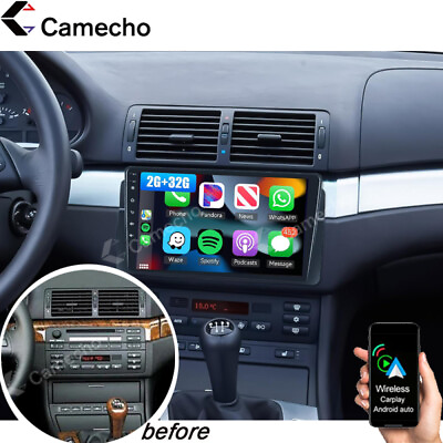 #ad #ad Apple Carplay Wifi Car Stereo FM Radio Fit BMW E46 318i 320i 323i 325i 328i 330i $139.99