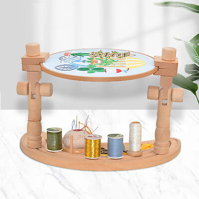 #ad Wooden Sewing Tool Round Embroidery Hoop Adjustable DIY Stand Cross Stitch Frame $101.51