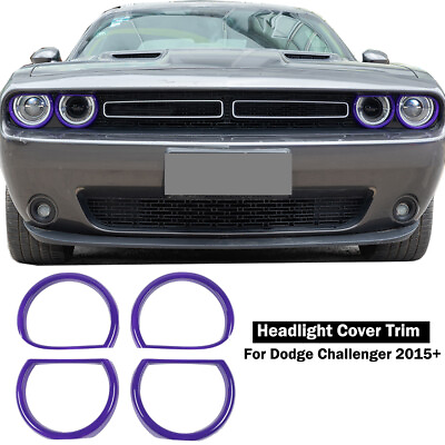 #ad Headlight Cover Front Light Trim for Dodge Challenger 2015 20 Purple Accessories $25.15