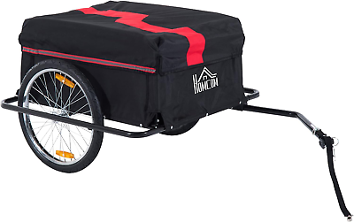 #ad Aosom Bicycle Cargo Trailer Two Wheel Bike Luggage Wagon Bicycle Trailer with R $110.79