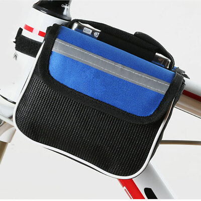 #ad Mountain Bike MTB Bicycle Cycling Frame Front Tube Saddle Bag Pouch Blue $8.89