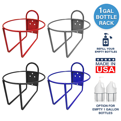 #ad Wall Rack for 1 Gallon Bottle Secure Easy to Install Red Gray Black Blue $20.96
