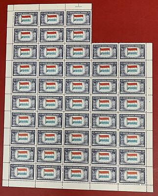 #ad #ad U.S. Scott #912b Part Sheet of 46 Luxembourg Reverse Printing of Flag Colors $450.00