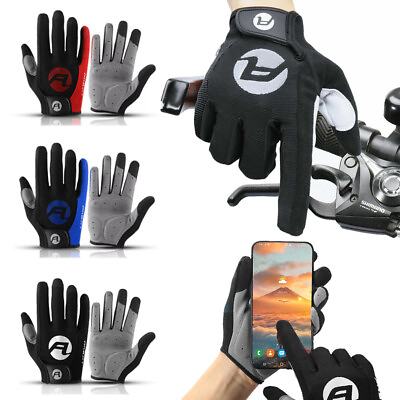 #ad Cycling Touch Screen Gloves Shockproof Full Finger Bike Bicycle Gloves for Men $10.89
