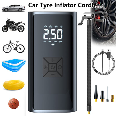 #ad Air Moto And Pump Tire Inflator Portable Air Compressor Air Pump for Car Bike EP $20.79