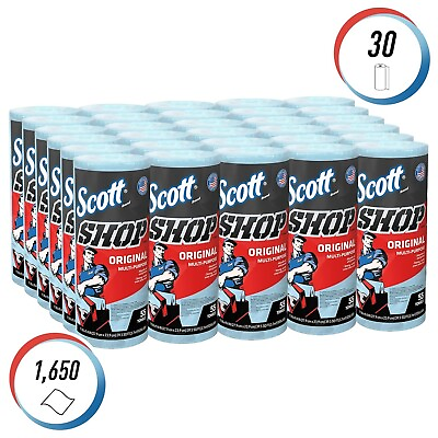 #ad Scott Shop Towels Original 75130 Blue Shop Towels 1 Roll Pack 30 Packs Case $59.90