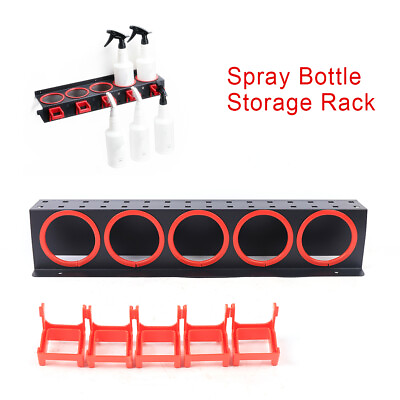 Spray Bottle Storage Rack Abrasive Wall mounted Rail Detailing Tool Organizer $25.00