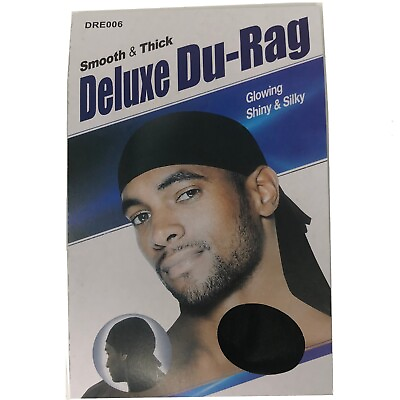 #ad #ad Silky Solid Black Durags Do Rag Wave Cap Headwrap HeadWear Head Wrap Do Rag $4.15