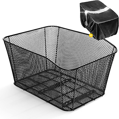 #ad Rear Bike Basket Heavy Duty Iron Wire Bicycle Cargo Rack with Reflective Water $56.99