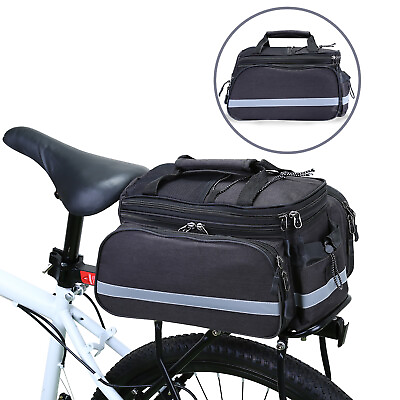 #ad 10L 25L Bike Trunk Pannier Bag Extendable Waterproof Bicycle Rear Rack Storage $24.99