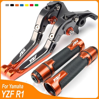#ad For Yamaha accessories Motorcycle Handle Grips Cap Brake Clutch Levers YZF R1 $56.04