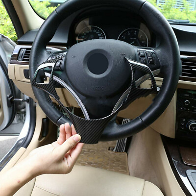 #ad Carbon Fiber Steering Wheel Trim Cover For BMW 3 Series E90 E92 E93 2005 2012 $13.65