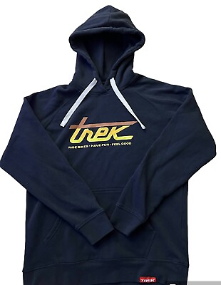 #ad Trek Men’s Navy Blue Logo Hoodie Sweatshirt Size Large $26.99