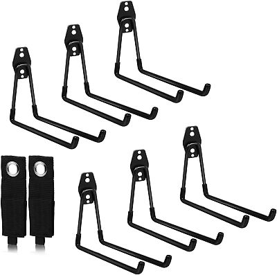 #ad #ad 8 Pack Bike Hanger Storage Hook Rack Rubber Coated Heavy Duty for Garage Wall a $16.24