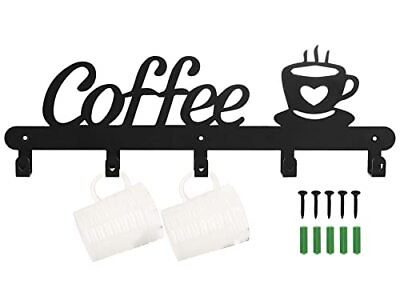 #ad Coffee Mug Holder Wall Mounted Metal Coffee Mug Rack For Wall Hanging Coffee Cup $25.96
