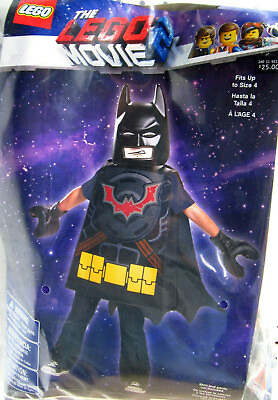 #ad Lego Movie 2 Batman Kids Halloween Costume w Mask Cape Hands Boys XS 3T 4T 4 $29.95