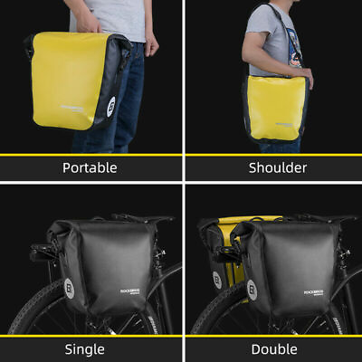 #ad NEW ROCKBROS Bicycle Waterproof 10 18L Portable Bike Bag Pannier Rear Rack Bag $42.99