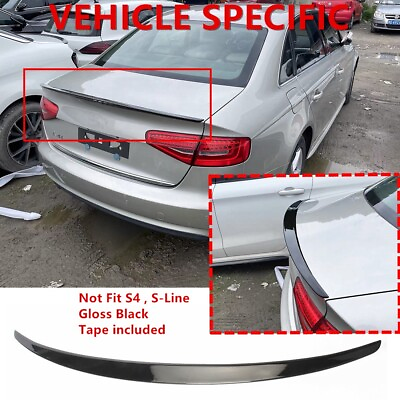 Fit For 2009 16 AUDI A4 B8 Sedan Glossy S4 Style Not Fit S4 Trunk Spoiler Wing $62.99