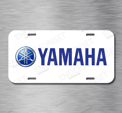 #ad White Yamaha Power sports Motorcycle UTV Off road License Plate Front Auto Tag $17.99