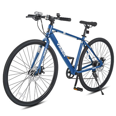 700c Hybrid Bike for Adult City Bike Urban Adult Bicycle w Dual Disc Brakes Blue $245.99