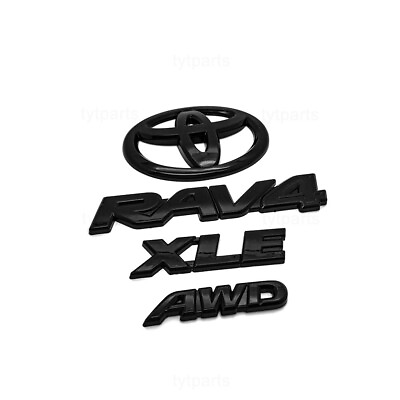 #ad Overlays NEW 2019 2024 Toyota Rav4 XLE AWD Hybrid Gloss Blackout Emblems Kits $39.89