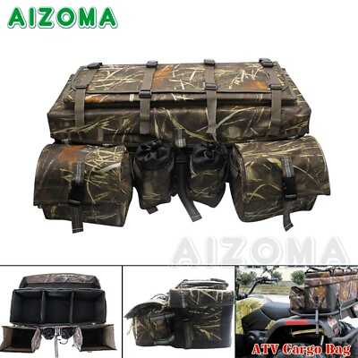 #ad #ad Four wheel Mountain Motorcycle ATV Rear Rack Seat Luggage Cargo Storage Bag $210.40