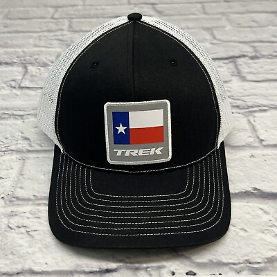 #ad TREK Bikes 🔥 Texas Flag Bicycle Hat Cap SnapBack Trucker Black White NICE $14.44