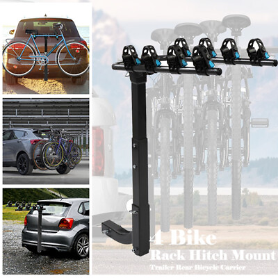 #ad 4 Bike Rack Hitch Mount Foldable Car Truck SUV Trailer Rear Bicycle Carrier 2quot; $53.19