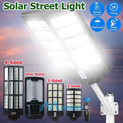 #ad 1600W 2000W Solar LED Street Lights Motion Sensor Commercial Parking Lot Light $106.89
