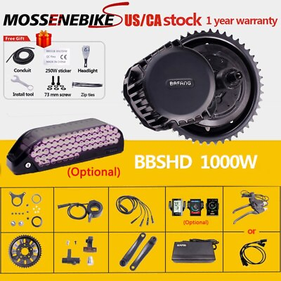 Bafang BBSHD 8fun 1000W 100mm 120mm Mid Drive Motor conversion kits e bike DIY $710.99