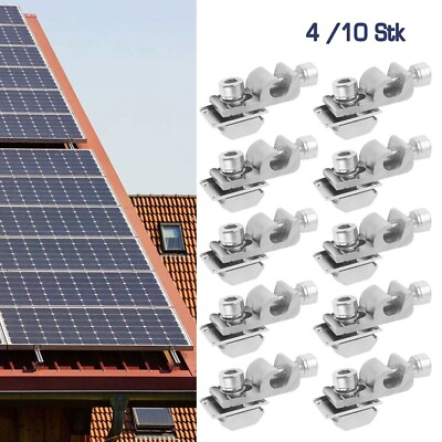 #ad Universal Grounding Buckle for Photovoltaic Rails Carport Roof 4 10 Pcs $38.13