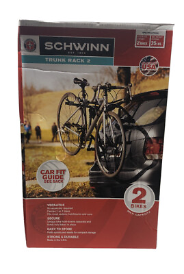 Schwinn 2 Bike Trunk Rack Max Weight Per Bike 35 lbs Versatile Easy To Store $39.99